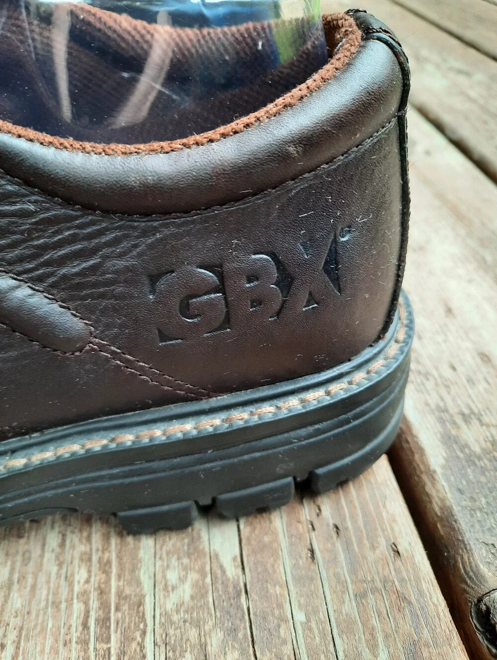 Vintage 90s/Y2K GBX Cruiser Brown Leather Steel Toe Lace-up Lug Oxford Size 10